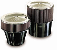Nine Inch Tall Velocity Stack Air Filters - Stainless